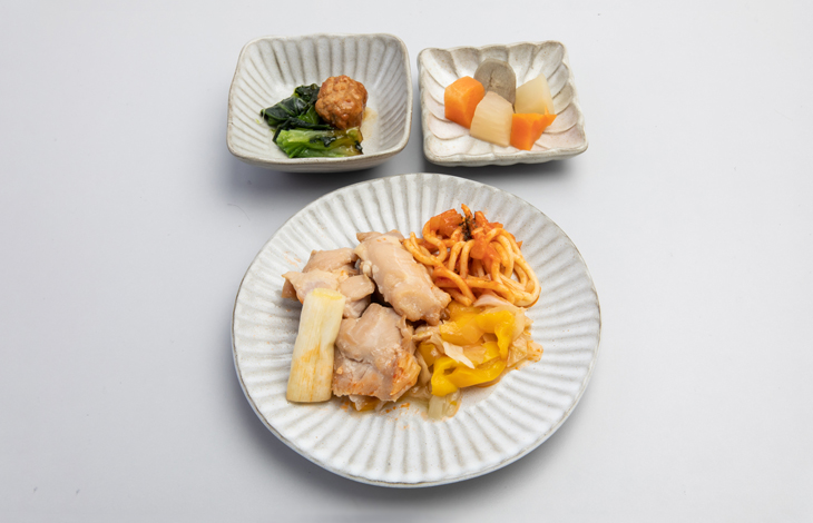 グリルチキンの照焼きソース献立